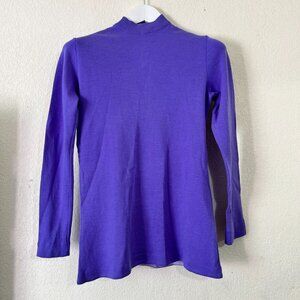 Vintage Switzerland Alpinit Sweater 14 US Purple Tricot Knit Mock Neck Pullover